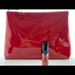 YSL makeup bag/adorable pouch with bonus mini Tatouage Couture Velvet Cream Lip